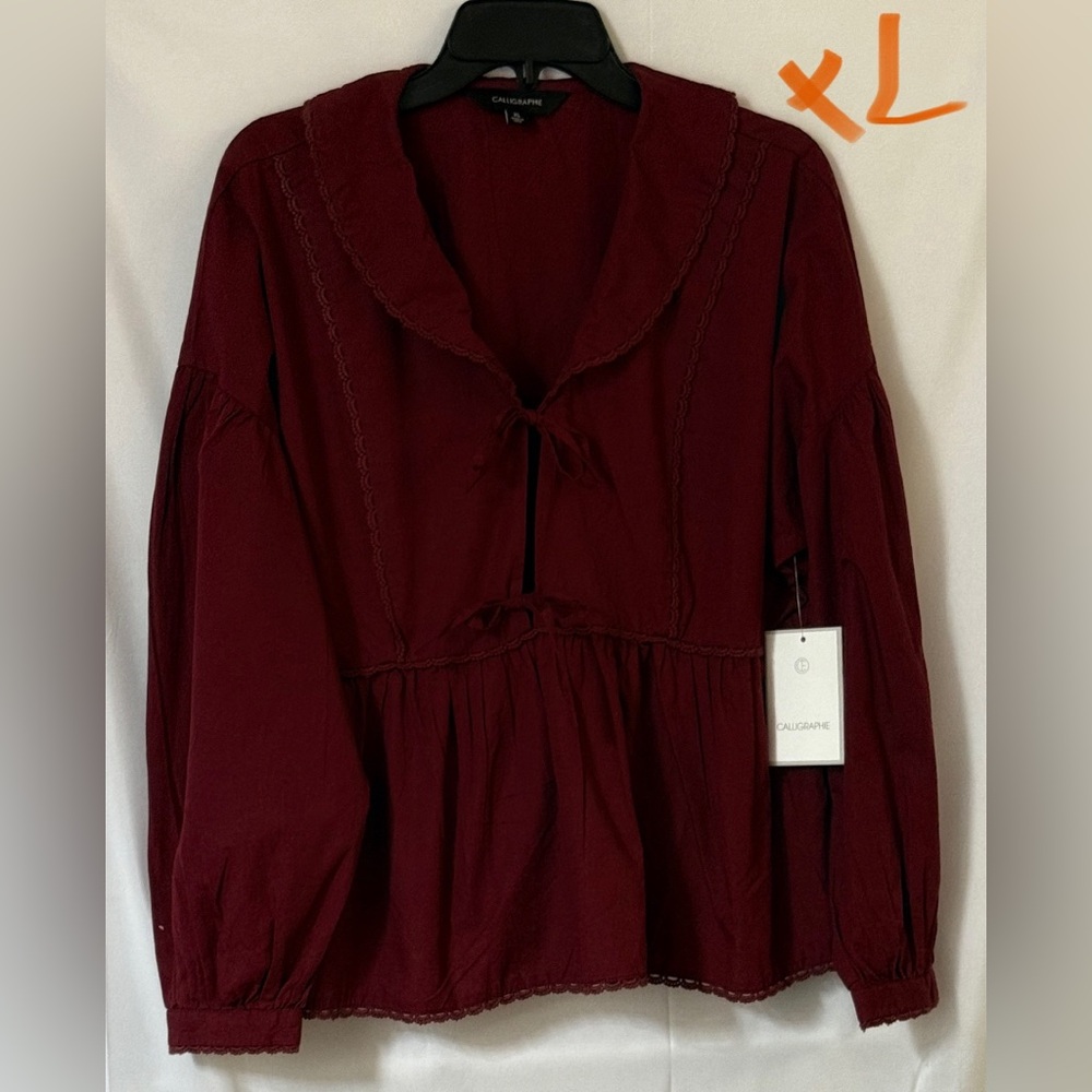 Chic Burgundy Blouse by COCOSONE